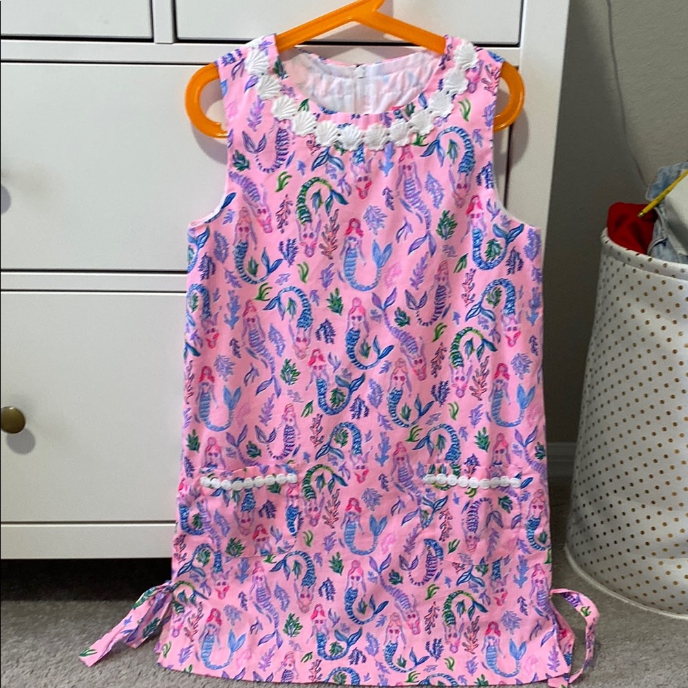 Girls Lilly Pulitzer Shift Size 10 Mermaids in pink and blue